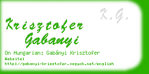 krisztofer gabanyi business card