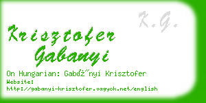 krisztofer gabanyi business card